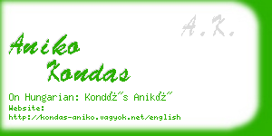 aniko kondas business card